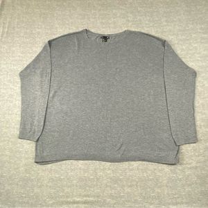 H & M Basics Womens Gray Long Sleeve Crew‎ Neck Lightweight Sheer Sweater Size L